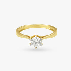 Stellar Veil Solitaire Finger Ring