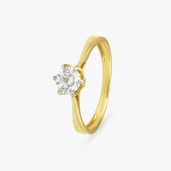 Stellar Veil Solitaire Finger Ring